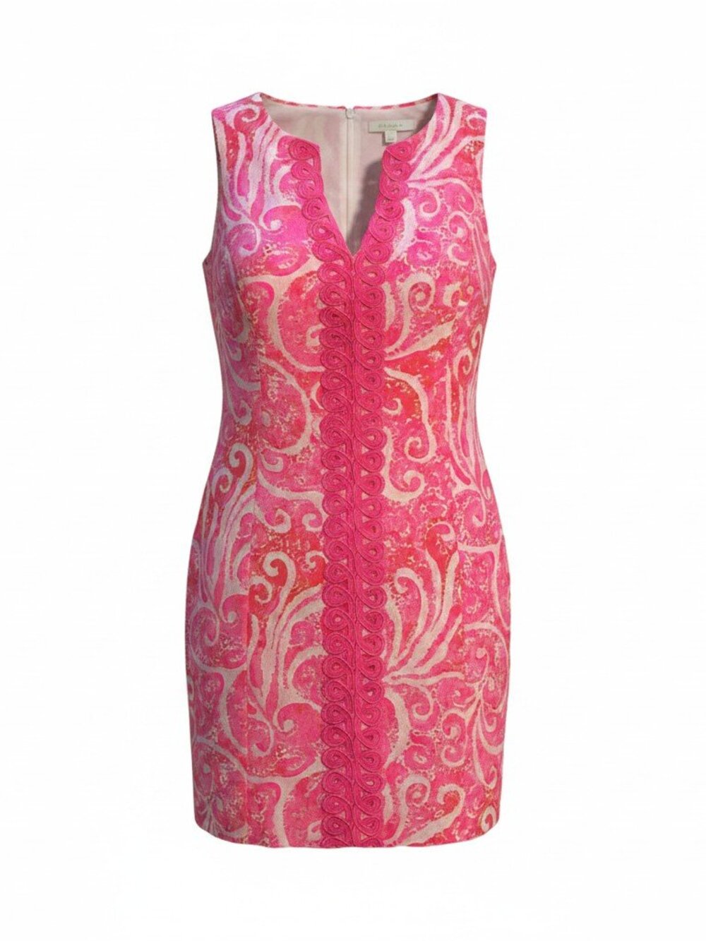 Lilly Pulitzer Pink Paisley Soutache Trim Shift Dress Sz 16